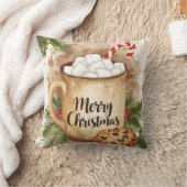 あったかいココア メリークリスマス ヒイラギ コーヒー ウォーム クッション (ブランケット)