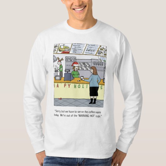 あったかいコーヒーのキャラクター Tシャツ (正面)