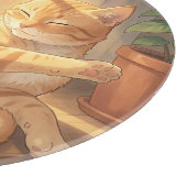 あったかいジンジャータビー猫のひなたぼっこ カッティングボード (角)