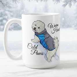 あったかいハートの雪のビション・マグ コーヒーマグカップ