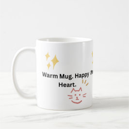 あったかいマグカップ。幸せなハート。可愛いネコのタイポグラフィコーヒー コーヒーマグカップ