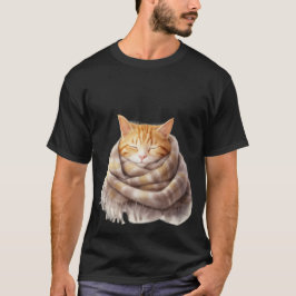 あったかいマフラーの中でうとうとするジンジャーキャット ✨🐾🧣 Tシャツ