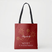 あったかいメリークリスマスの飾りホリデー トートバッグ (正面)