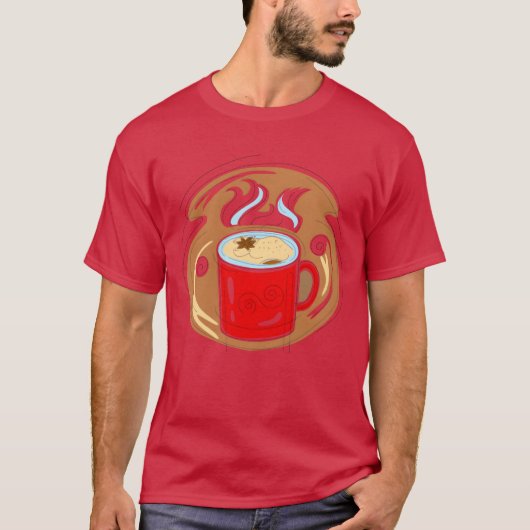 あったかい冬のスパイスマグイラストフレンド Tシャツ (正面)