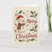 あったかい冬の村のクリスマスカード カード (正面)