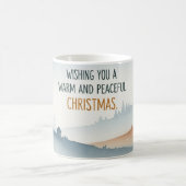 あったかい冬の村の風景 クリスマスマグカップ コーヒーマグカップ (中央)