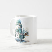 あったかい小さな冬の雪だるま コーヒーマグカップ (正面左)