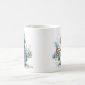あったかい小さな冬の雪だるま コーヒーマグカップ (中央)