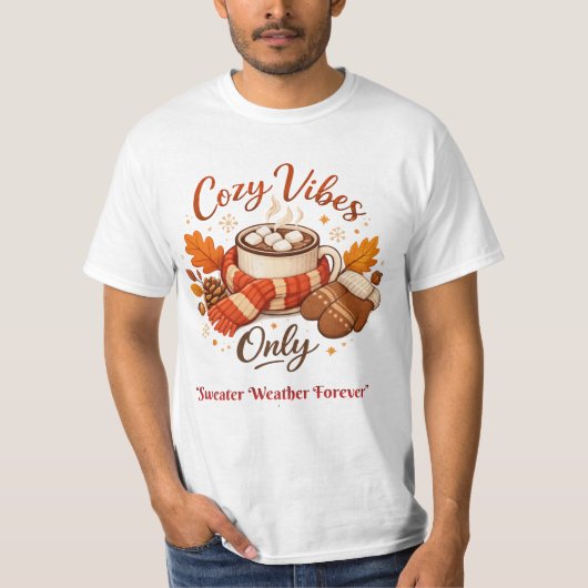 あったかい気持ちだけ – セーターの季節は永遠にかわいいウィン Tシャツ (正面)