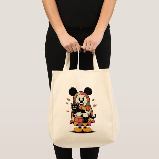 あったかい秋のネズミと猫 トートバッグ (正面(商品))