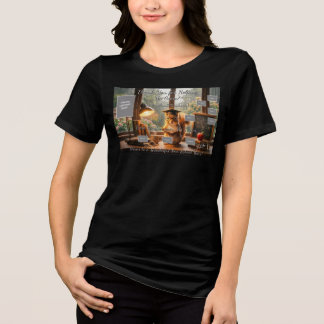 あったかい雨の日リス先生ありがとうTシャツ トライブレンドTシャツ