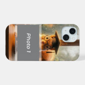 あったかい雨の日リス先生への感謝を込めたケース iPhone 15ケース (裏面横)