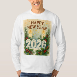 あったかい2026年新年ロングスリーブ Tシャツ