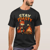 「あったかくしてね」Clever Fox デザイン Tシャツ (正面)