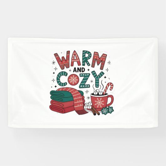 あったかくて居心地の良いクリスマスホットココアXmas 横断幕 (横)