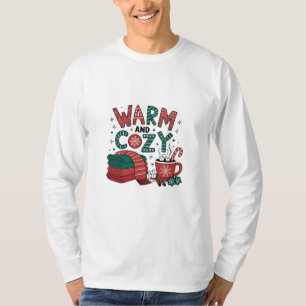 あったかくて居心地の良いクリスマスホットココアXmas Tシャツ