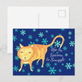 あったかぼかぼか&雪あそび クリスマスの猫 シーズンポストカード (正面/裏面)