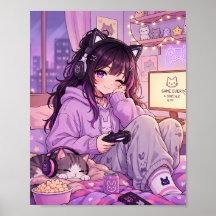 あったかアニメゲーマーガールポスター