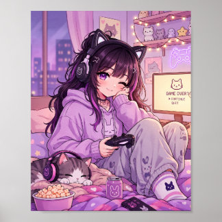 あったかアニメゲーマーガールポスター ポスター