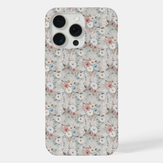 あったかウィンターフローラル柄 iPhoneケース (裏面)