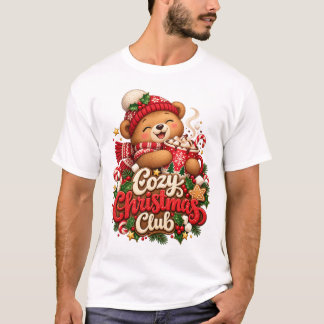 あったかクリスマスクラブテディベアTシャツ Tシャツ