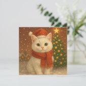 あったかクリスマス猫フラットカード (スタンド正面)