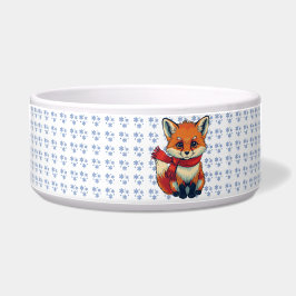 あったかクリスマス・フォックス 陶器ペットボウル ボウル