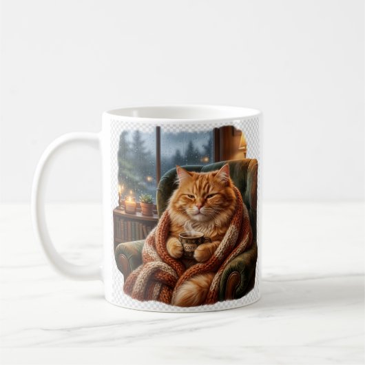あったかコーヒー猫イラスト コーヒーマグカップ (左)