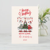 あったかニットセーターのクリスマスガチョウ シーズンカード (スタンド正面)