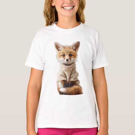 あったかニット子ギツネ キッズ Tシャツ (正面)