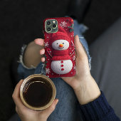 あったかニット雪だるま 赤 白 クリスマスのお祭り Case-Mate iPhoneケース