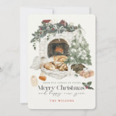 あったかファイヤープレイス クリスマスツリー ネコとイヌのクリスマス シーズンカード (正面)