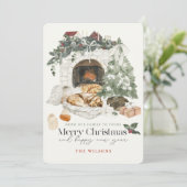 あったかファイヤープレイス クリスマスツリー ネコとイヌのクリスマス シーズンカード (スタンド正面)