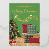 あったかベンチ メリークリスマス 箔シーズンカード (正面)