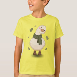 あったか秋のキャラクターのアヒル Tシャツ