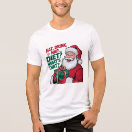 あったか〜い Eat Drink Nap サンタ クリスマスTシャツ トライブレンドTシャツ