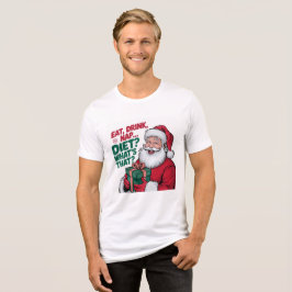 あったか〜い Eat Drink Nap サンタ クリスマスTシャツ トライブレンドＴシャツ