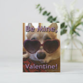 "あって下さい私の物がのバレンタイン!" コーギーの郵便はがき シーズンポストカード (スタンド正面)