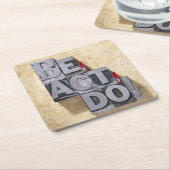 、あって下さい、機能して下さい スクエアペーパーコースター (アングル)