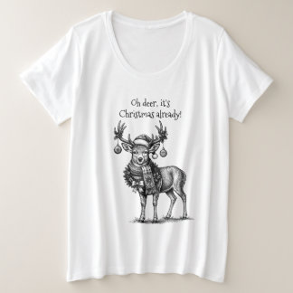 あっという間にクリスマス到来 プラスサイズTシャツ