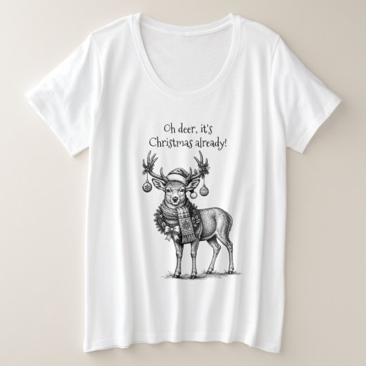 あっという間にクリスマス到来 プラスサイズTシャツ (デザイン正面)