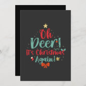 あっ鹿のクリスマスだね、また 楽しいクリスマスプレゼント 招待状 (正面/裏面)