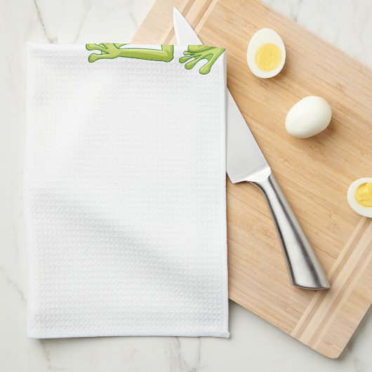 あつるあおもしろいのカエルの引用文贈り物 キッチンタオル (四つ折り)