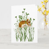 あつるの介護者のための可愛い水色マウス カード (黄色い花)