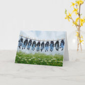 あつるの子犬のグリーティングカード カード (黄色い花)