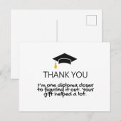 「あと一つの卒業証書でさらに近づく」 面白い卒業感謝祭 ポストカード (正面/裏面)