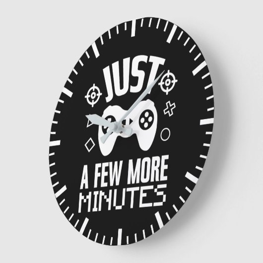 あと数分で、ゲームおもしろい、ゲーマー大 ラージ壁時計 (傾斜)