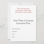 あと遠くに来も雨 招待状 (裏面)