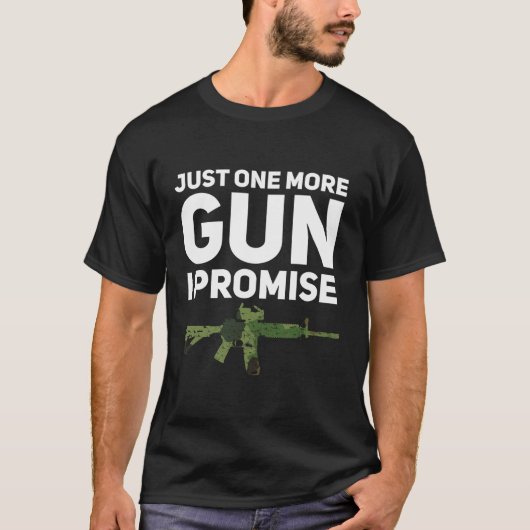 あと1発で銃を約束おもしろいパパ Tシャツ (正面)