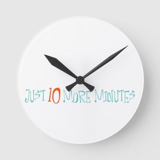 あと10分 ラウンド壁時計 (正面)